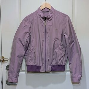 EUC Trussardi Jeans 46 Fully Lined Purple Gingham Bomber Jacket